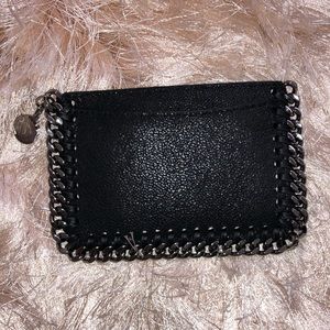 STELLA MCCARTNEY BLACK FALABELLA CARD HOLDER